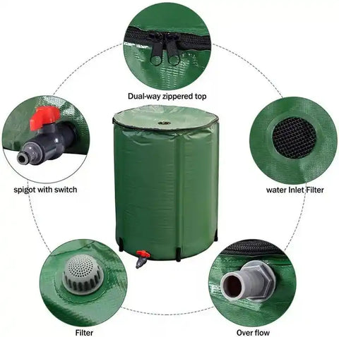 Portable PVC Rain Barrel for Rainwater Collection